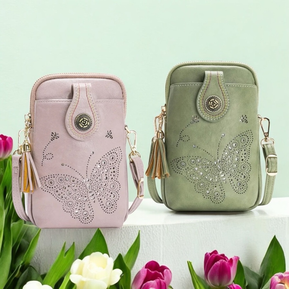 🆕 Butterfly Floral - Crossbody Bag - Metal Hardware - 2 Colors 🦋